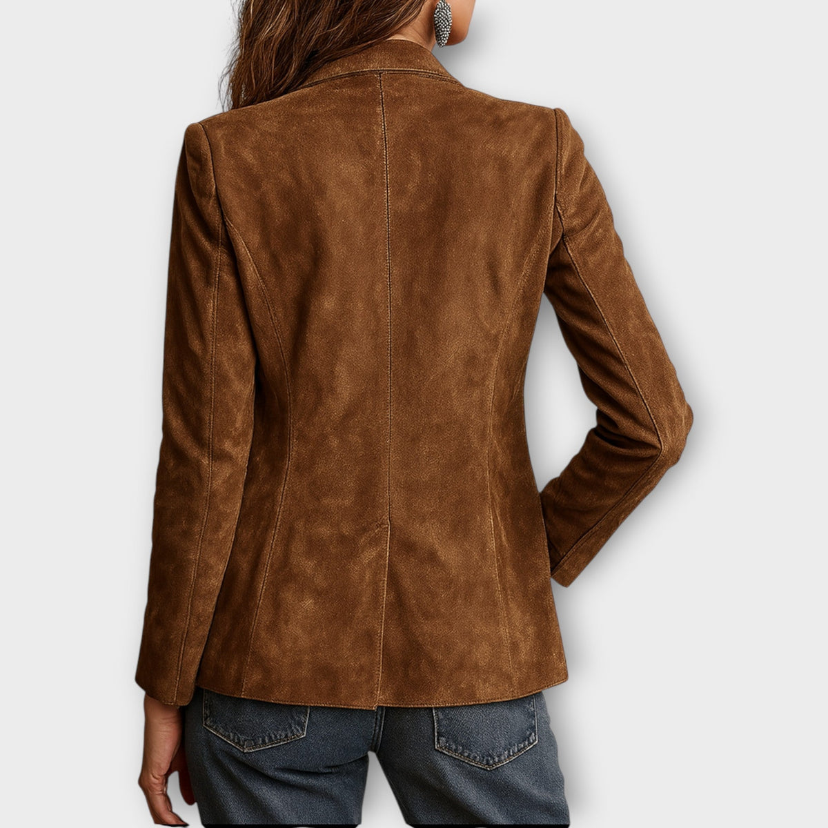 Dorothy | Blazer estilo ante con bolsillos parche