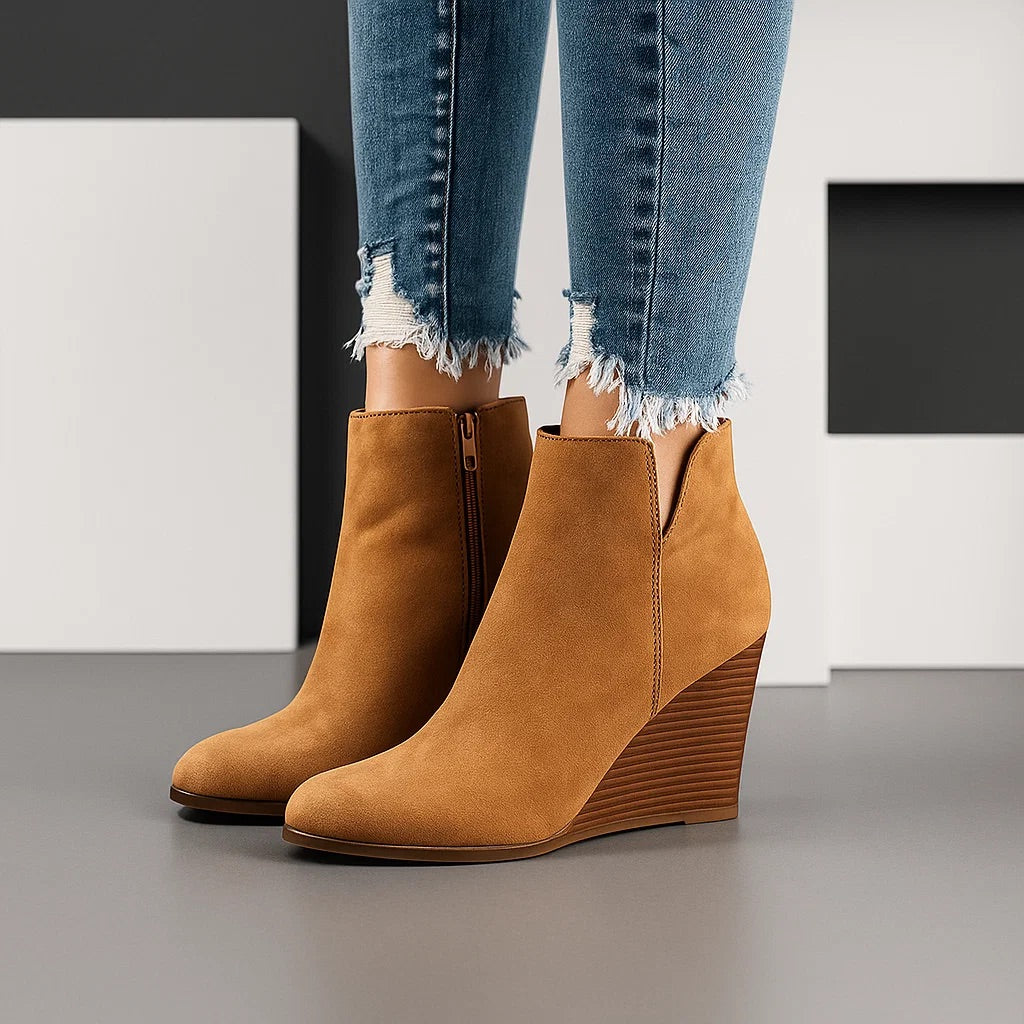Christi | Botines con Tacones de Cuña y Cremalleras