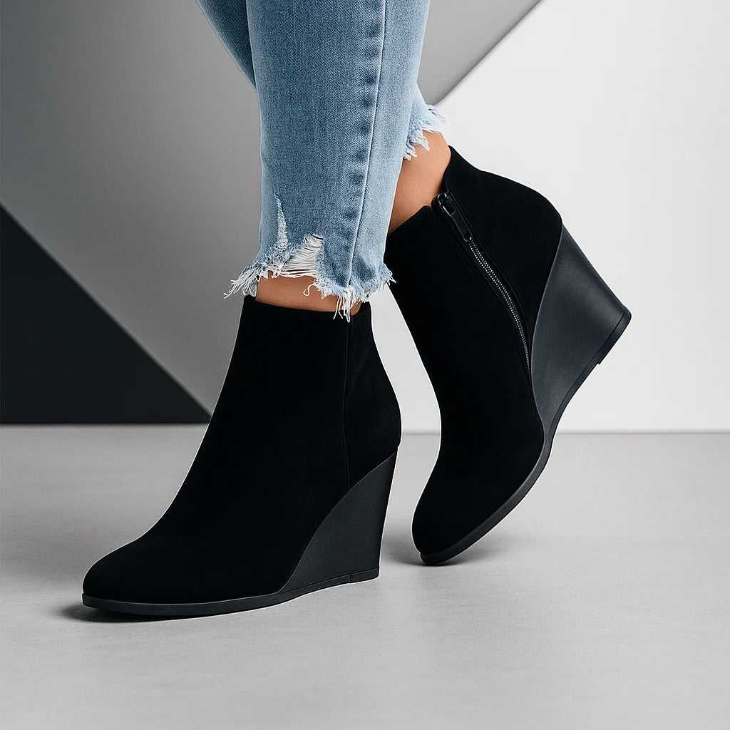 Christi | Botines con Tacones de Cuña y Cremalleras