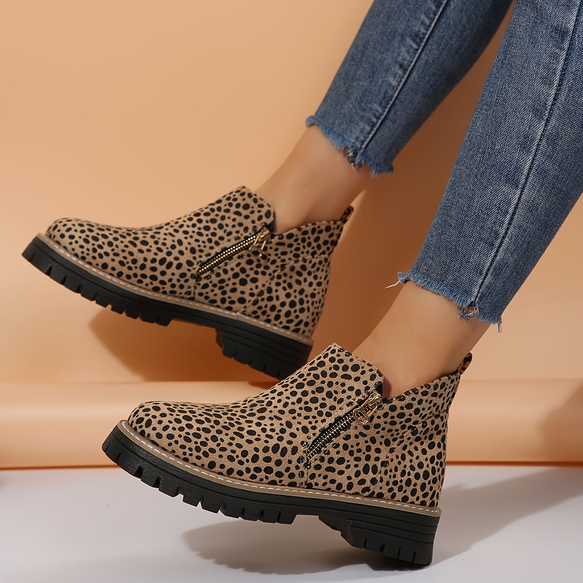 Aileen | Botines con Cremallera Lateral y Suela Gruesa