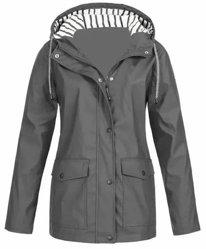 Ilektra | Chaqueta Larga Con Capucha Y Bolsillos