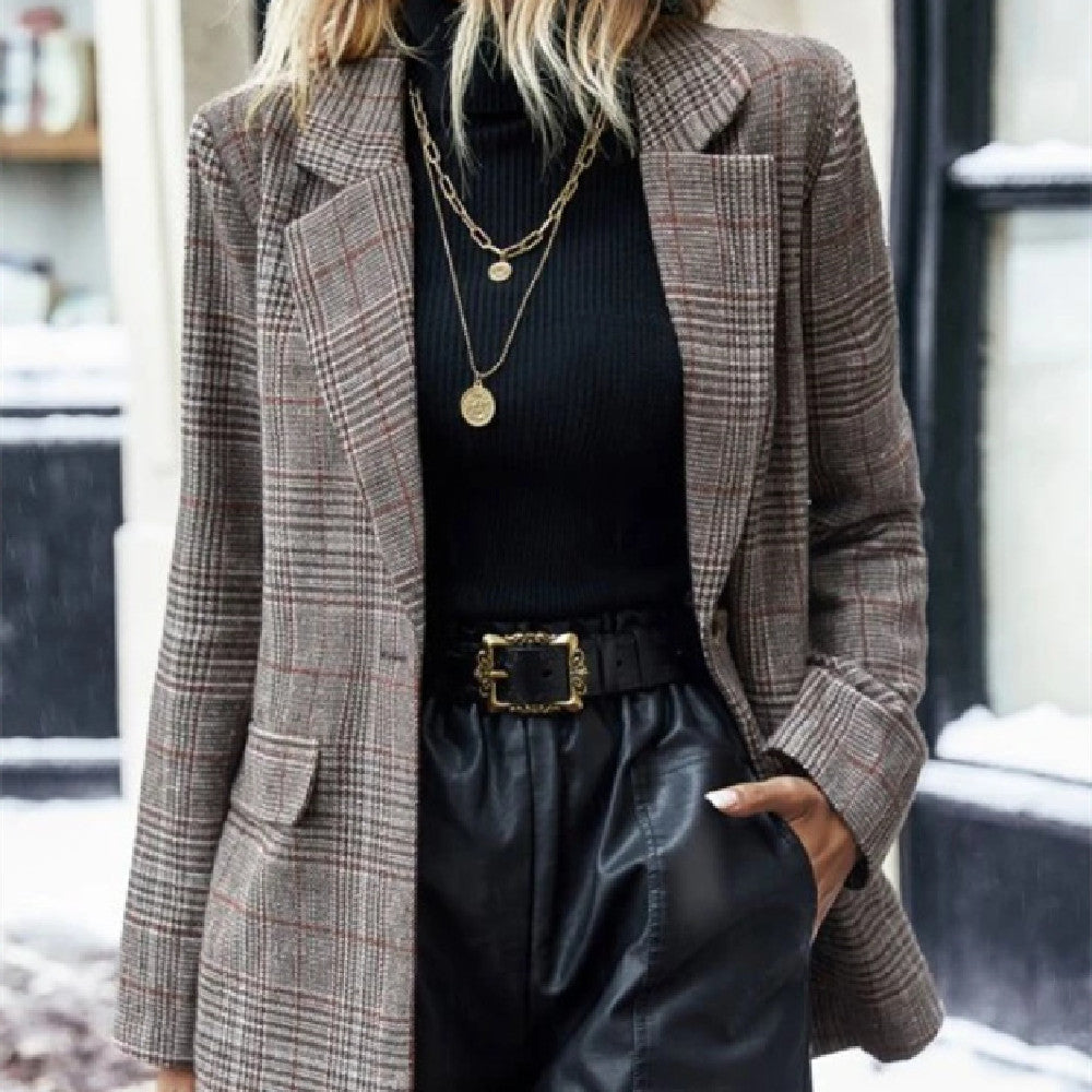Nigel | Blazer con Cuadros y Solapas Notch