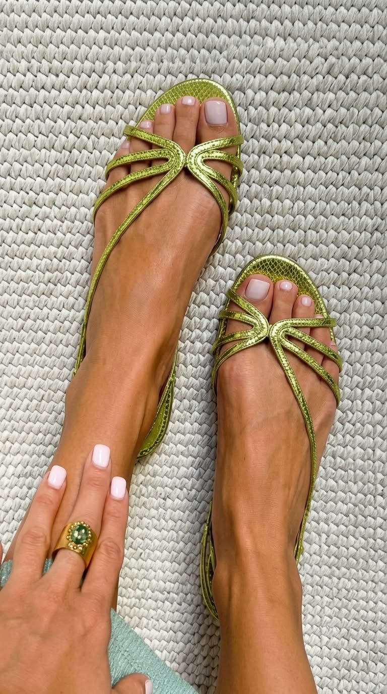 Schila | Sandalias Planas de Tiras y Punta Abierta
