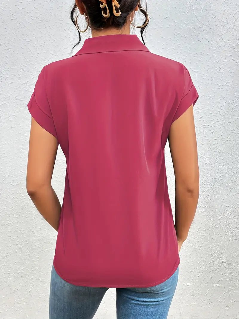 Alfano | Blusa De Manga Corta Con Cremallera