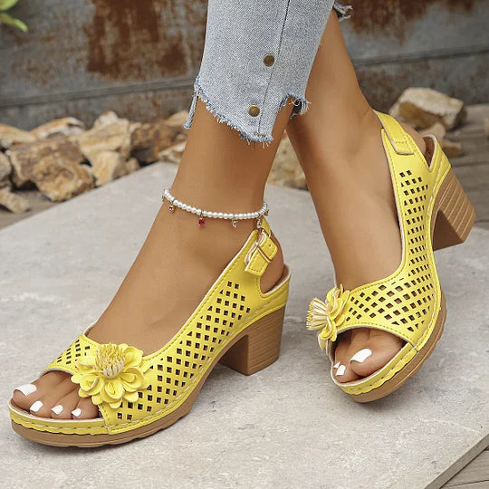 Imogen | Sandalias de Talón Abierto Con Diseño Floral