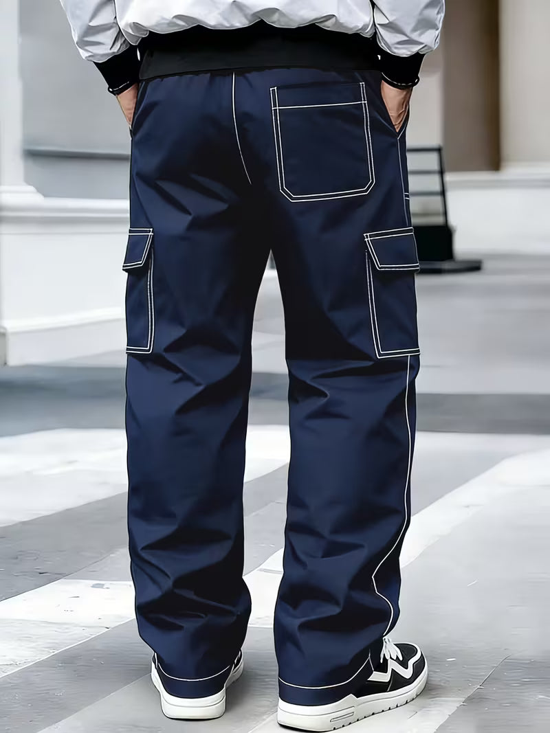 Demetri | Pantalones Cargo con Costura Contrastante