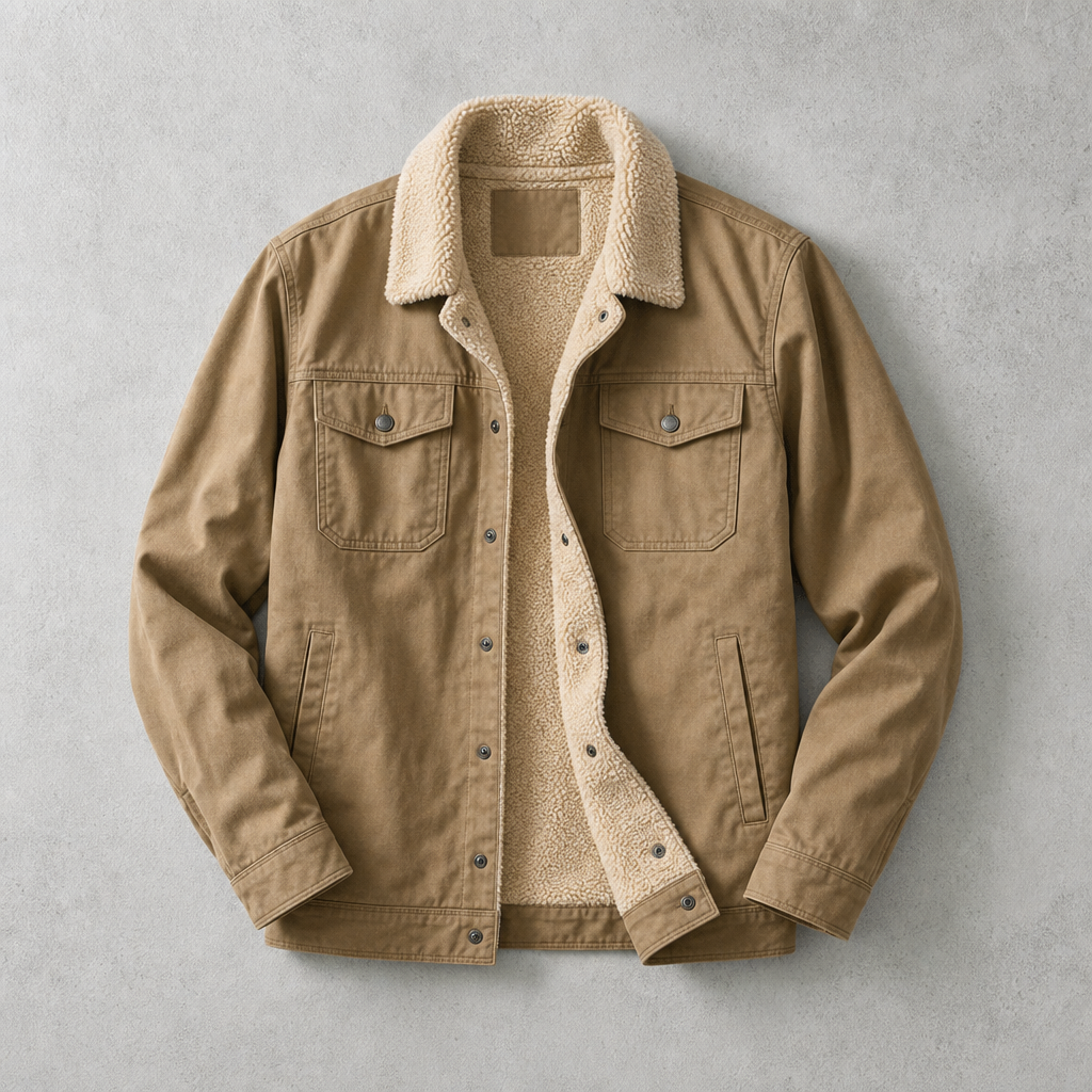 Georg | Chaqueta con Cuello de Piel y Cierre a Presión