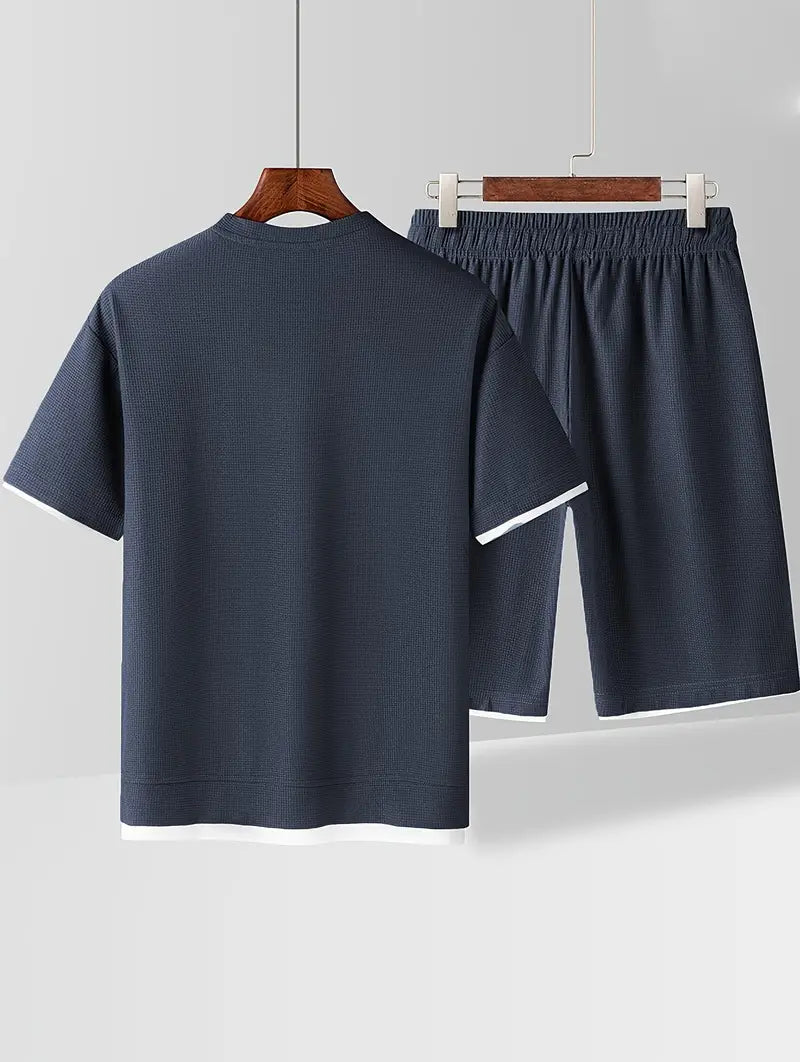 Freire - Camiseta Texturizada y Short Con Cordón