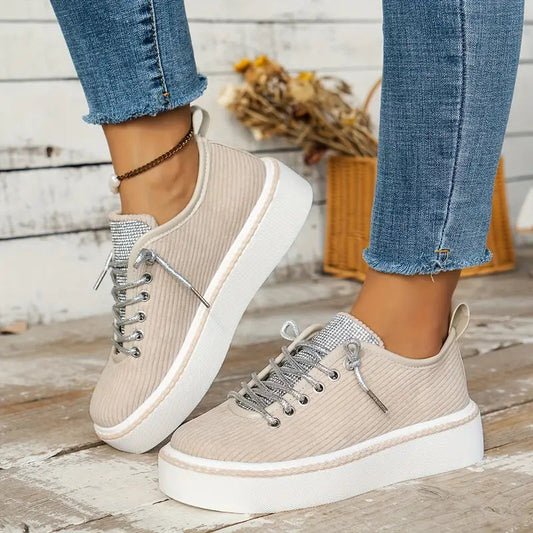 Isidora | Zapatillas Deportivas de Punto Con Cordones Para Caminar de Estilo Informal
