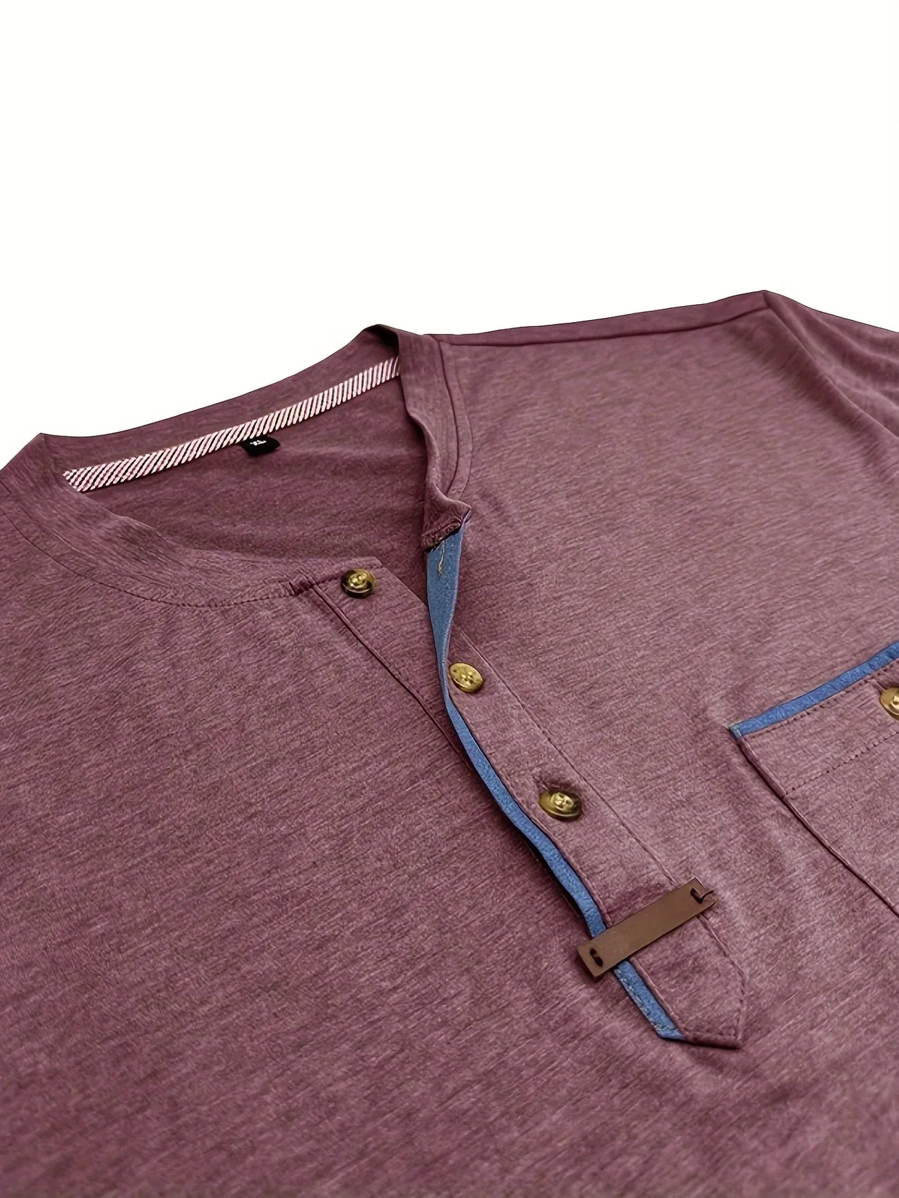 Saxon | Camiseta Henley de Manga Corta con Bolsillo