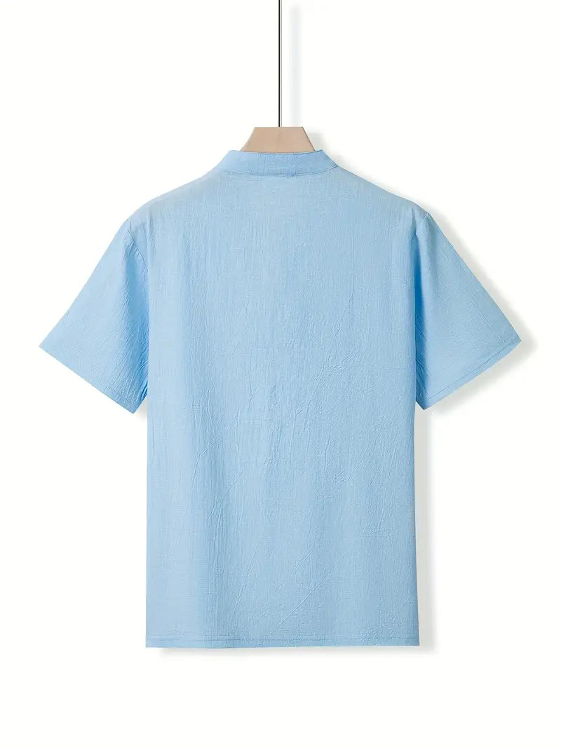 Vaughn - Camiseta Henley de Manga Corta
