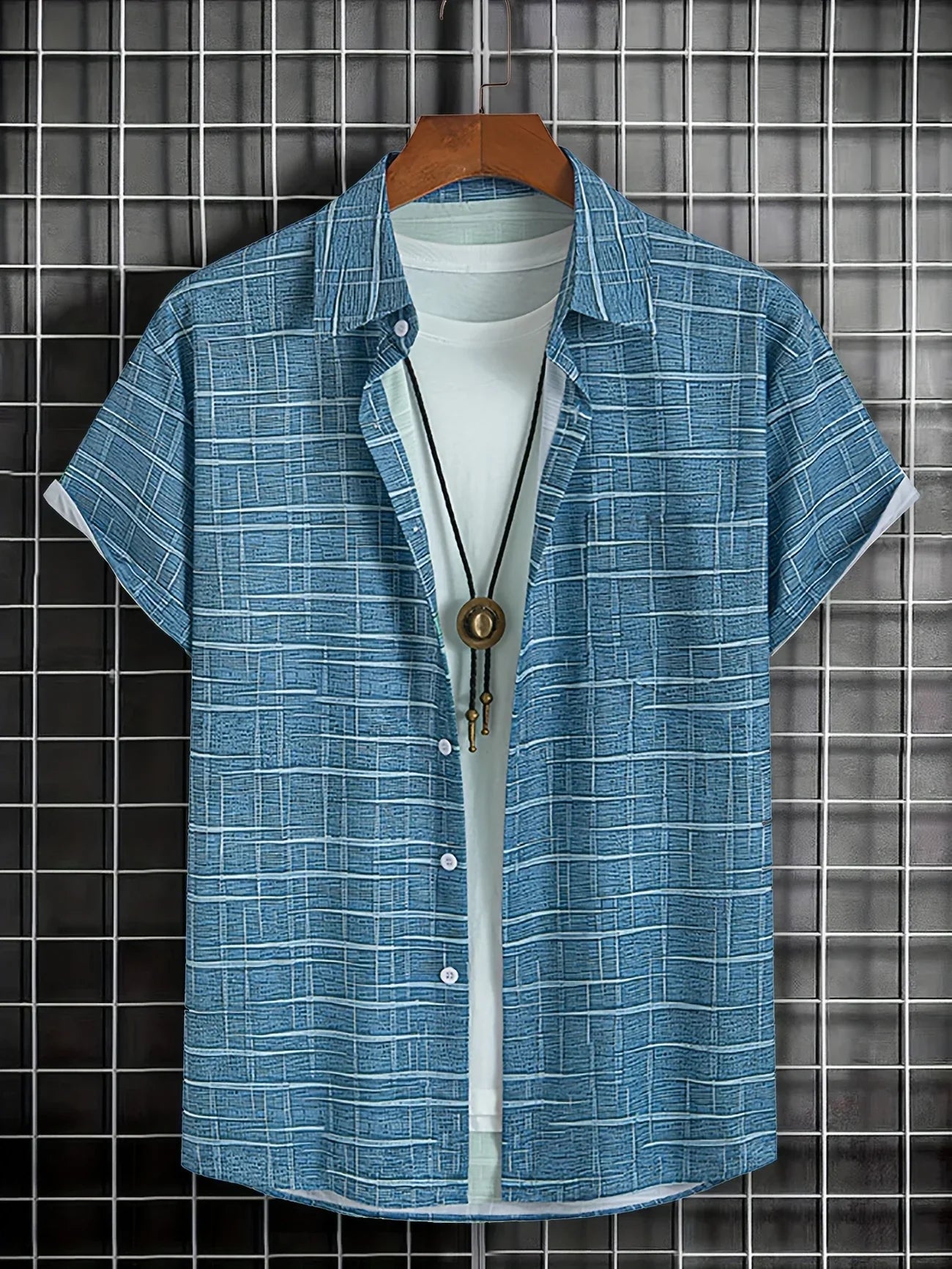 Haroyan | Camisa Hombre Manga Corta Patrón Cuadros