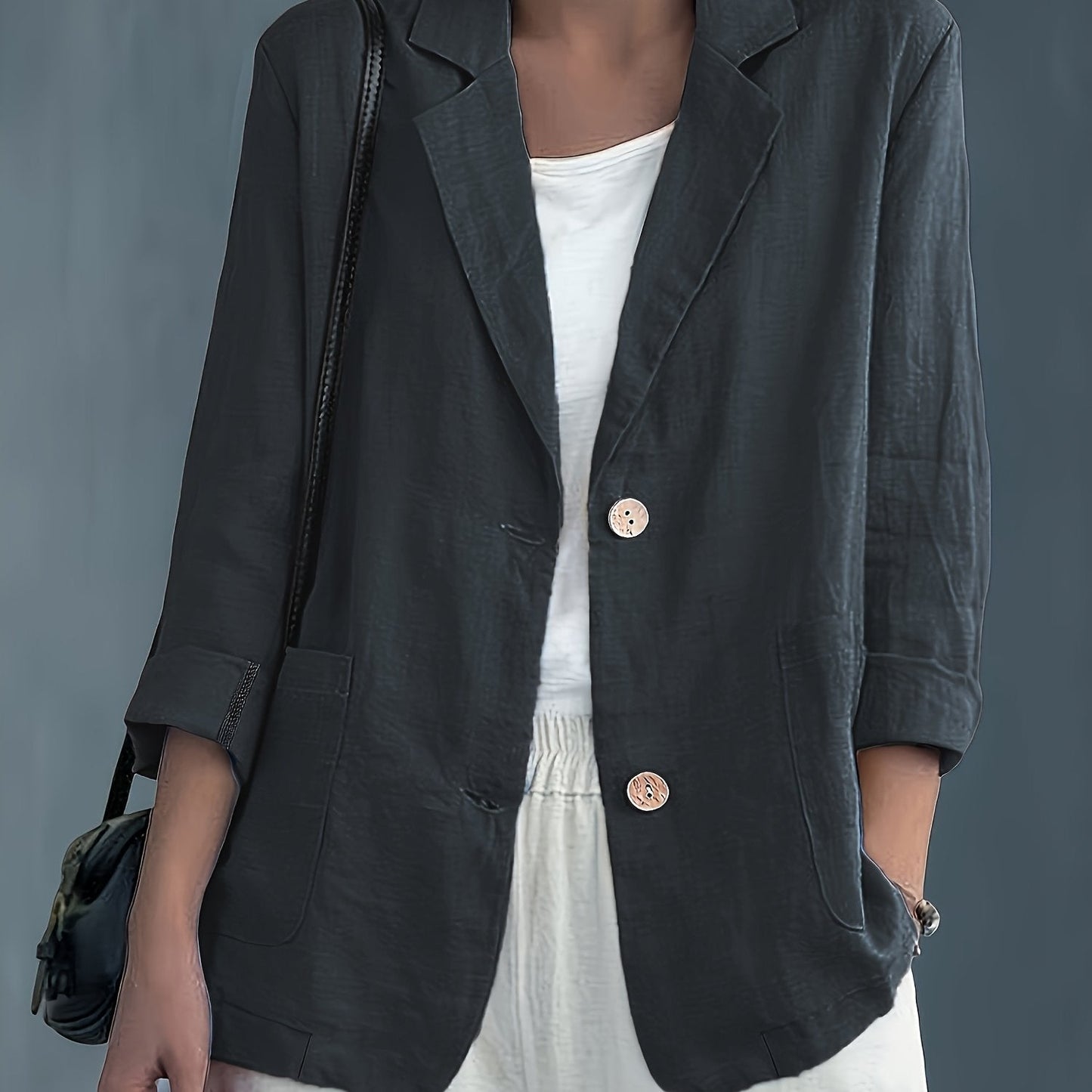 Jayde | Chaqueta Blazer Con Mangas Remangadas Y Bolsillos