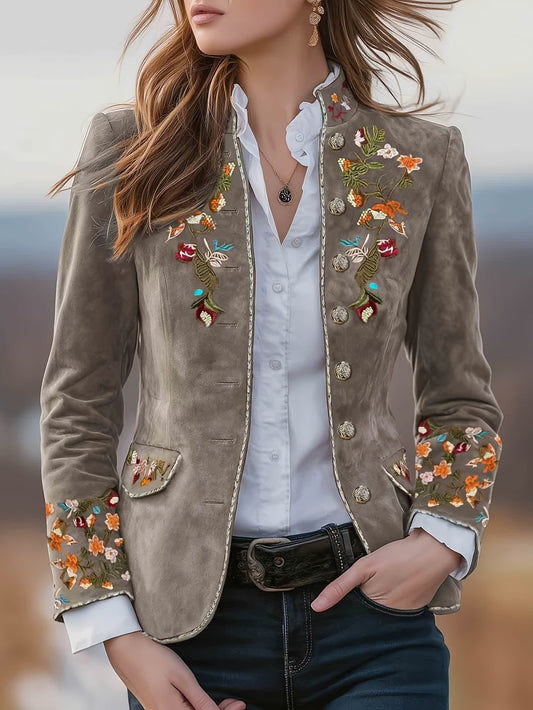Anisaa | Chaqueta Con Cuello Alto Y Botones en La Parte Delantera, Con Bordados