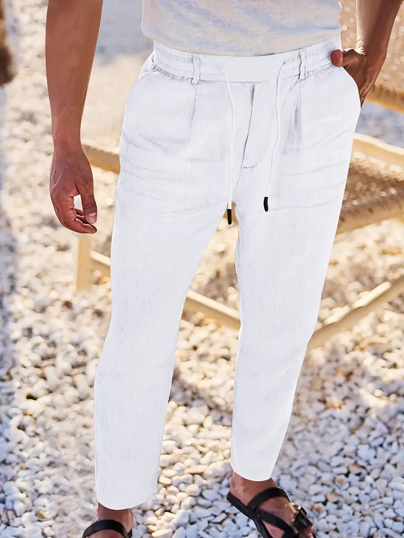Nichols | Pantalón Lino Hombre Casual Cordón