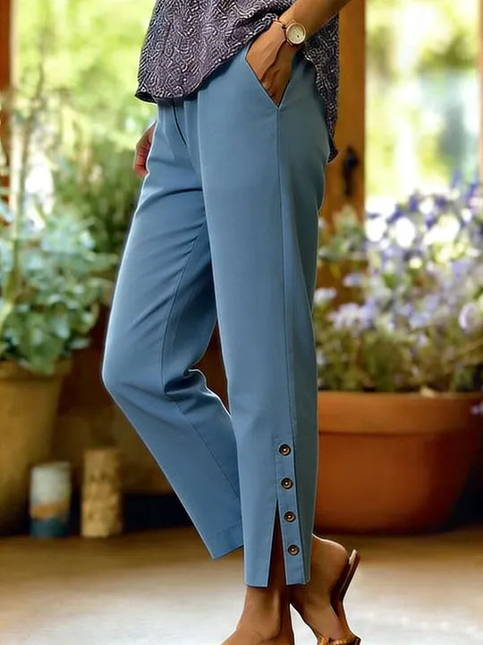 Kileza | Pantalones Holgados Con Botones Laterales