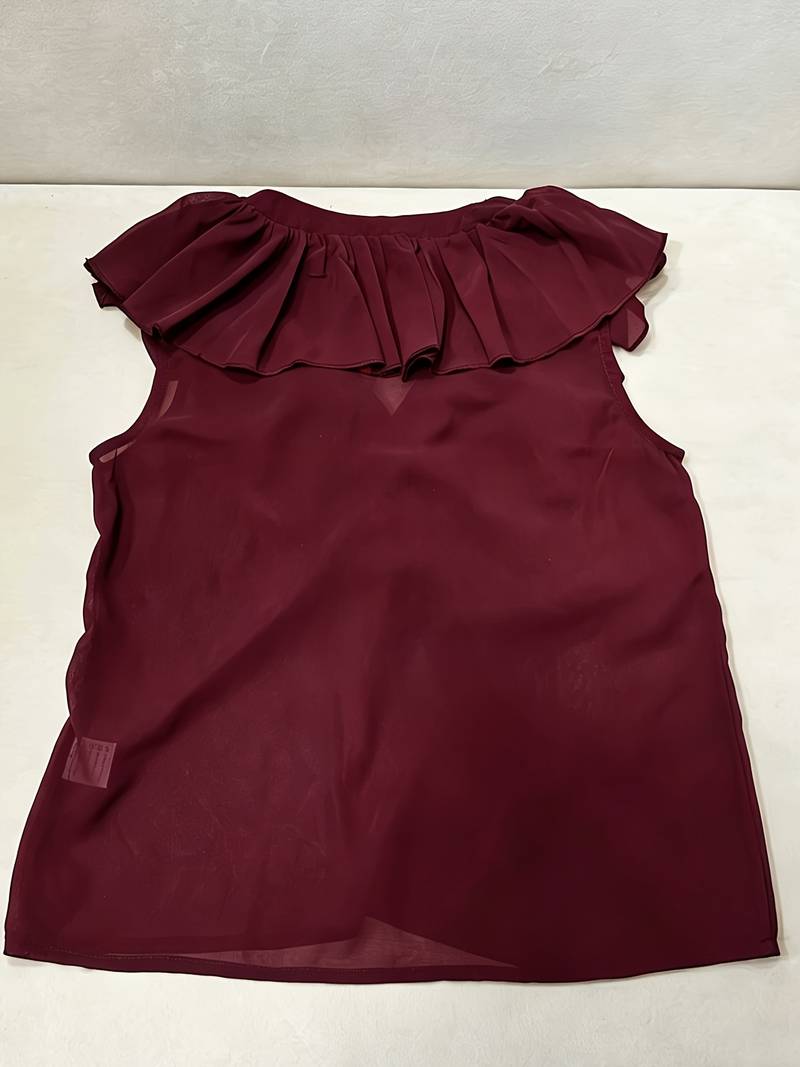 Satori | Top Chiffon Sin Mangas Con Volantes