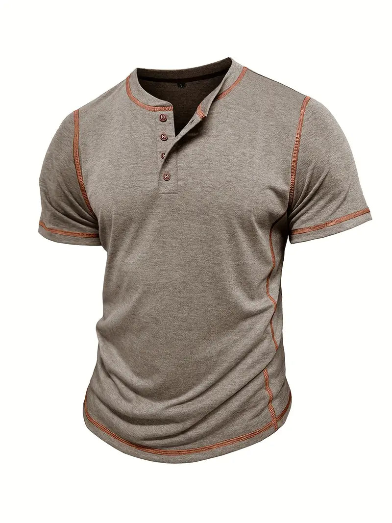 Orazio | Camiseta De Manga Corta Con Cuello Henley