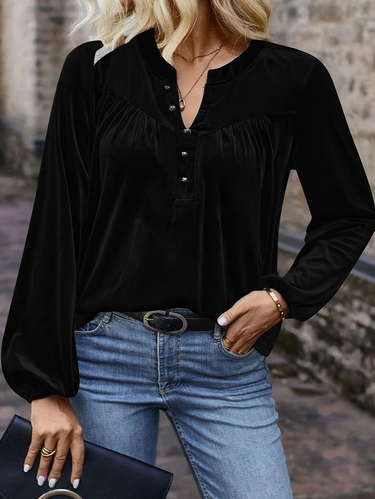 Ramina | Blusa De Manga Larga Con Botones