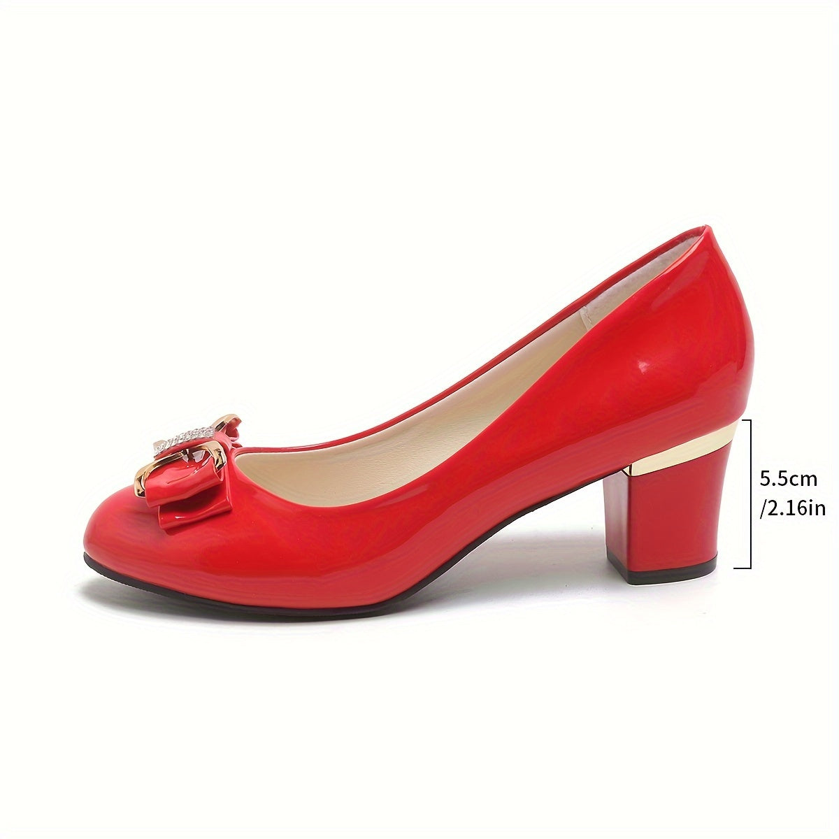 Blake | Zapatos De Salón Con Tacón Grueso Y Lazo Brillante