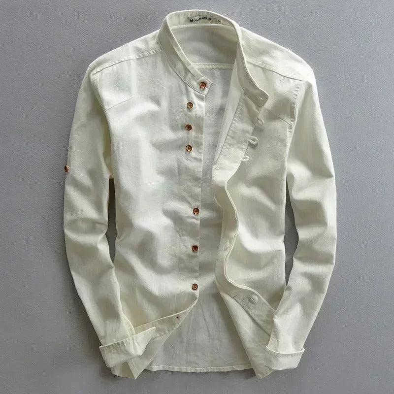 Tevin | Camisa De Manga Larga Con Cuello Mao