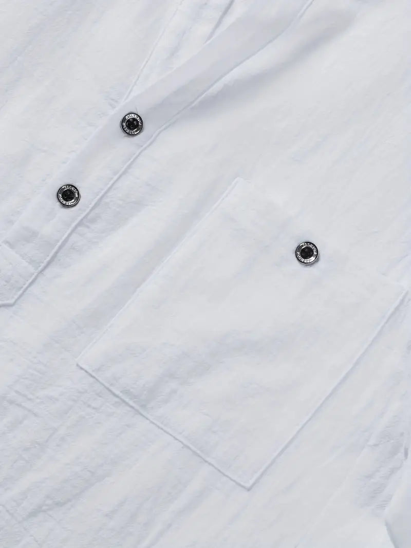Vaughn - Camiseta Henley de Manga Corta