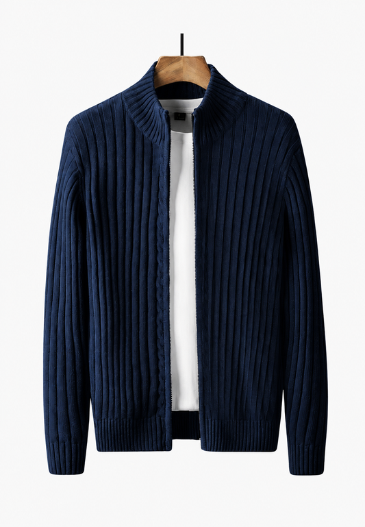 Dimitrios | Cardigan con Cuello Alto y Cremallera