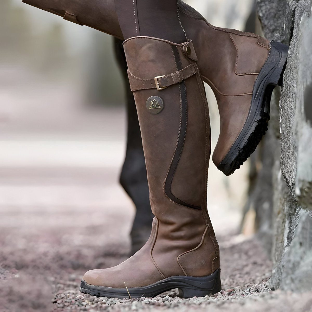Maveelica | Botas de montar hasta la rodilla con correa ajustable