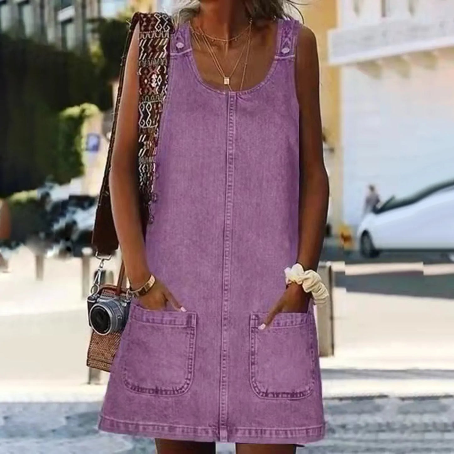 Otylia | Vestido Sin Mangas Estilo Vaquero