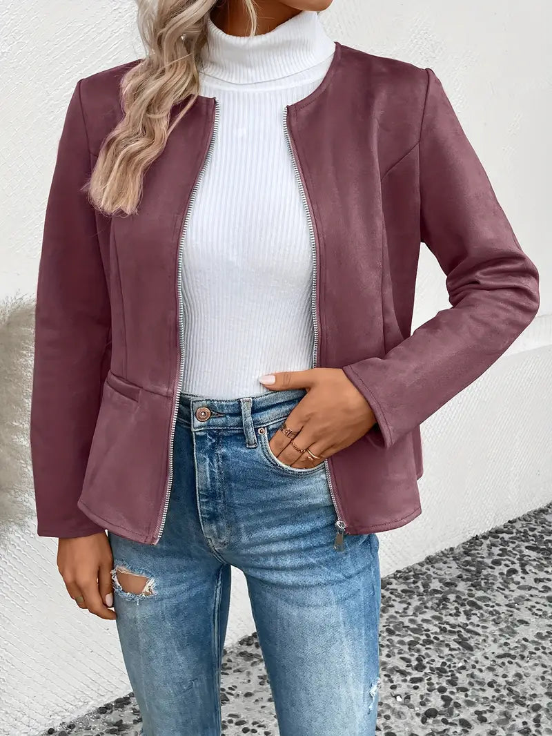 Roksana | Chaqueta Entallada de Manga Larga Con Cremallera