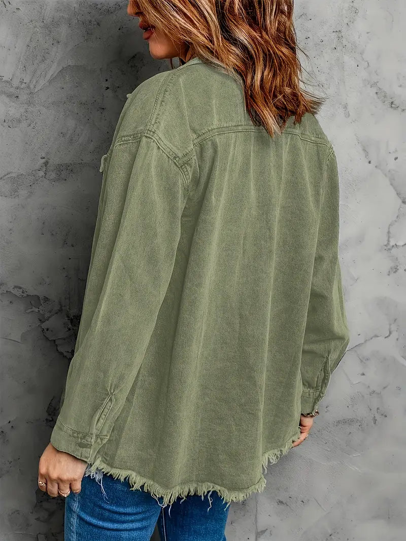 Malika | Chaqueta Vaquera de Manga Larga con Cierre Frontal de Botones