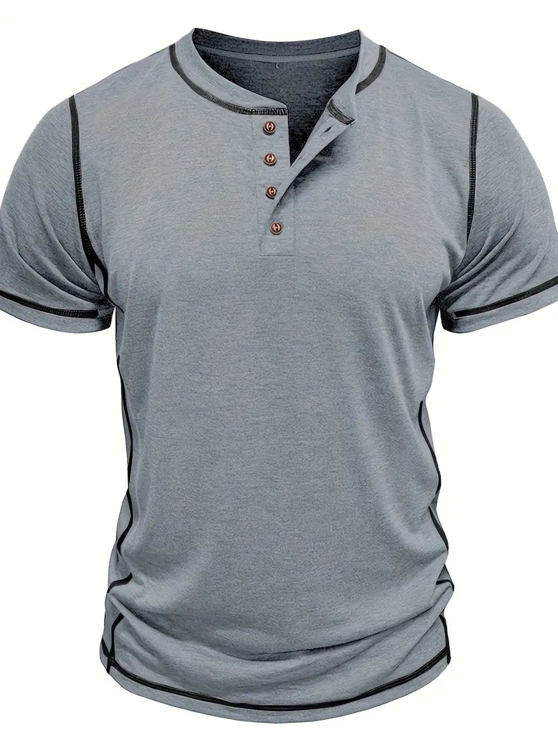 Orazio | Camiseta De Manga Corta Con Cuello Henley