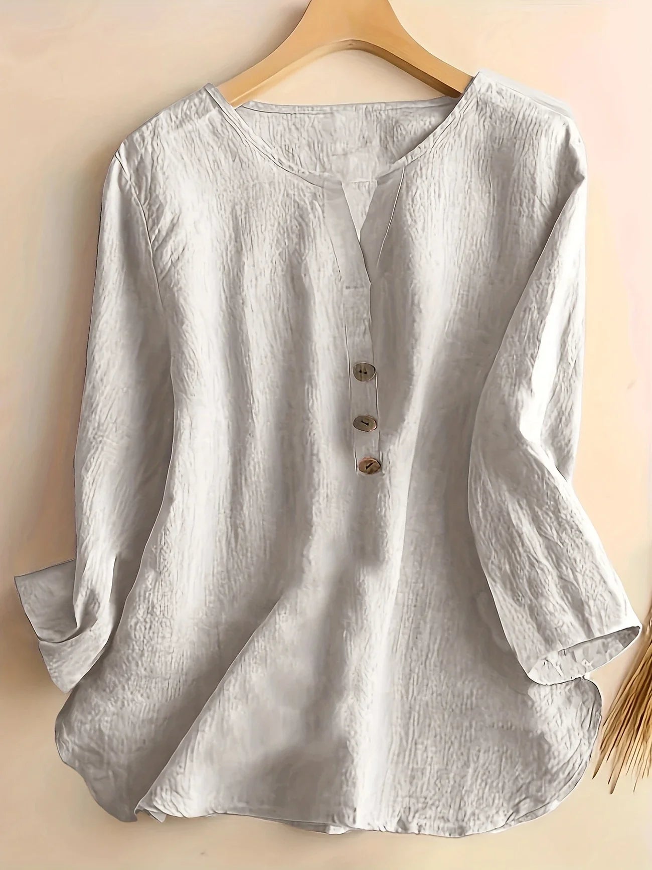 Mykaela | Blusa Informal Con Cuello Abierto y Tacto de Algodón