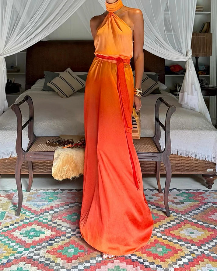 Shanna | Vestido Maxi Halter Espalda Abierta