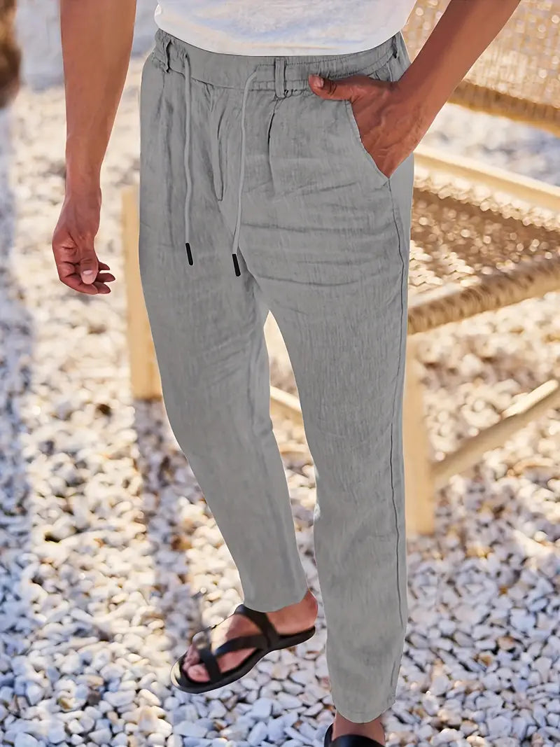 Nichols | Pantalón Lino Hombre Casual Cordón