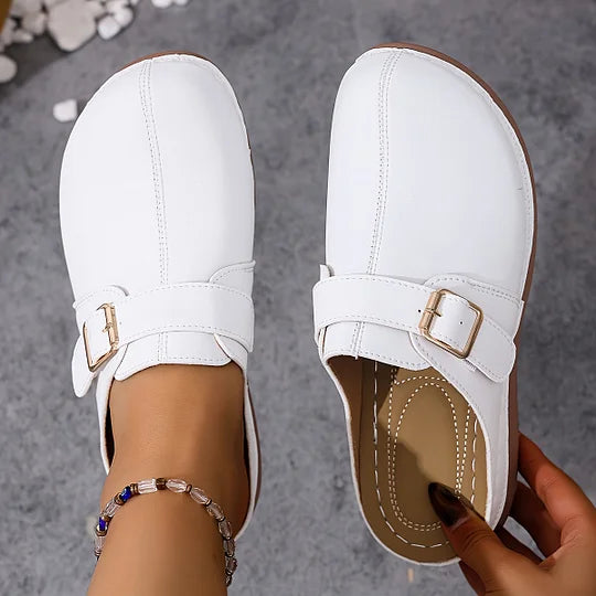 Latina - Mules con Hebilla Cuadrada Mujer