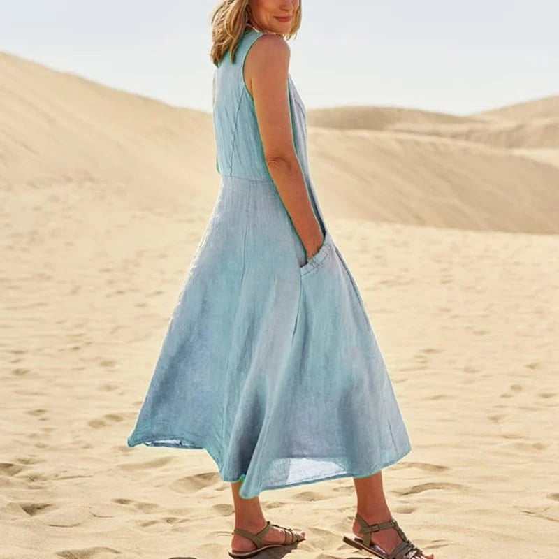 Zoha | Vestido Maxi Sin Mangas Con Bolsillos