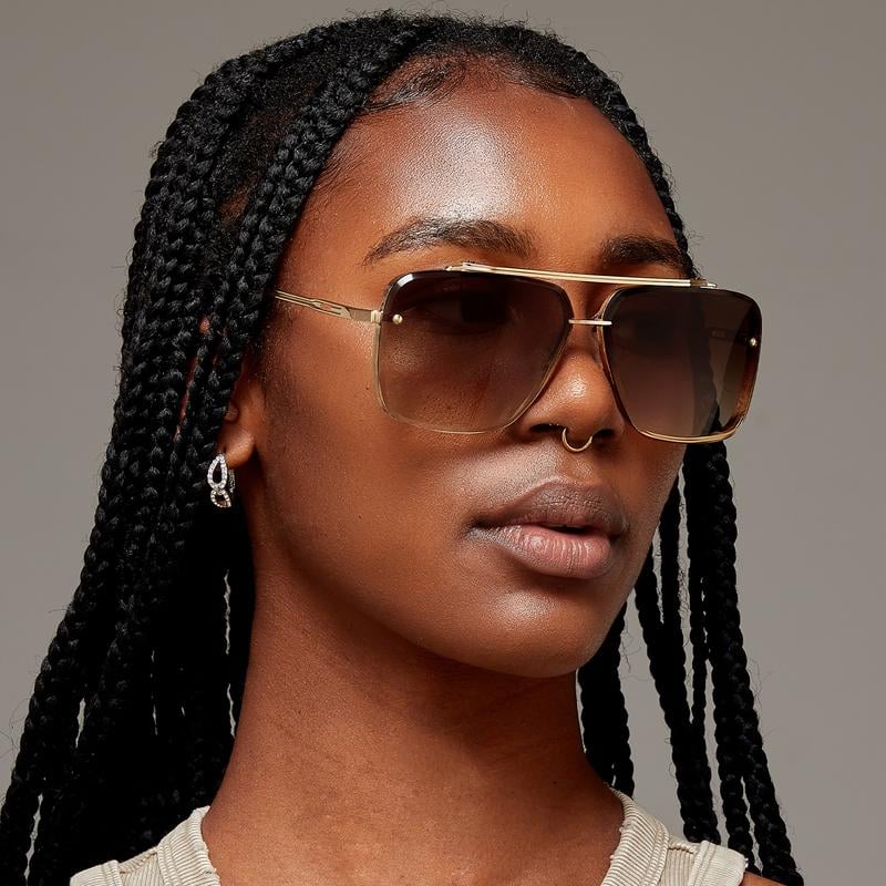 RayForge - Gafas De Sol Cuadradas Aviador Lente Degradado
