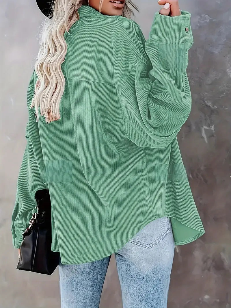 Irmela | Camisa de Manga Larga de Pana Con Botones