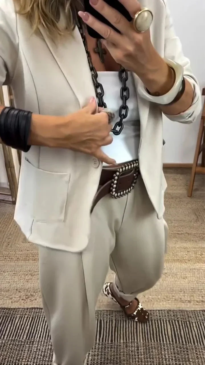 Nilija - Conjunto De Chaqueta y Pantalón De Corte Holgado