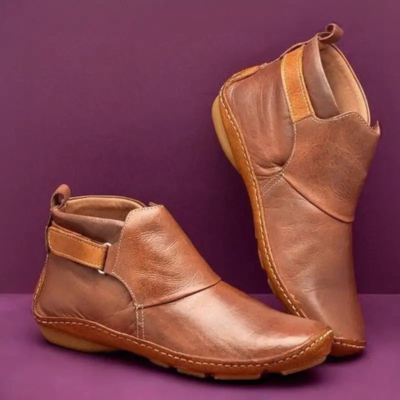Oriaette | Botines de Cuero Suave con Suela Plana