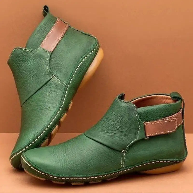 Oriaette | Botines de Cuero Suave con Suela Plana