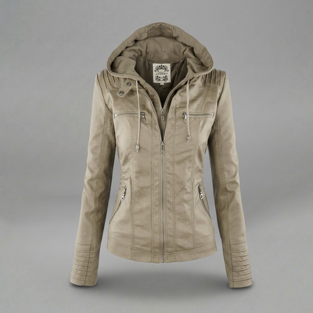 Neleena | Chaqueta Ajustada con Capucha y Cremallera