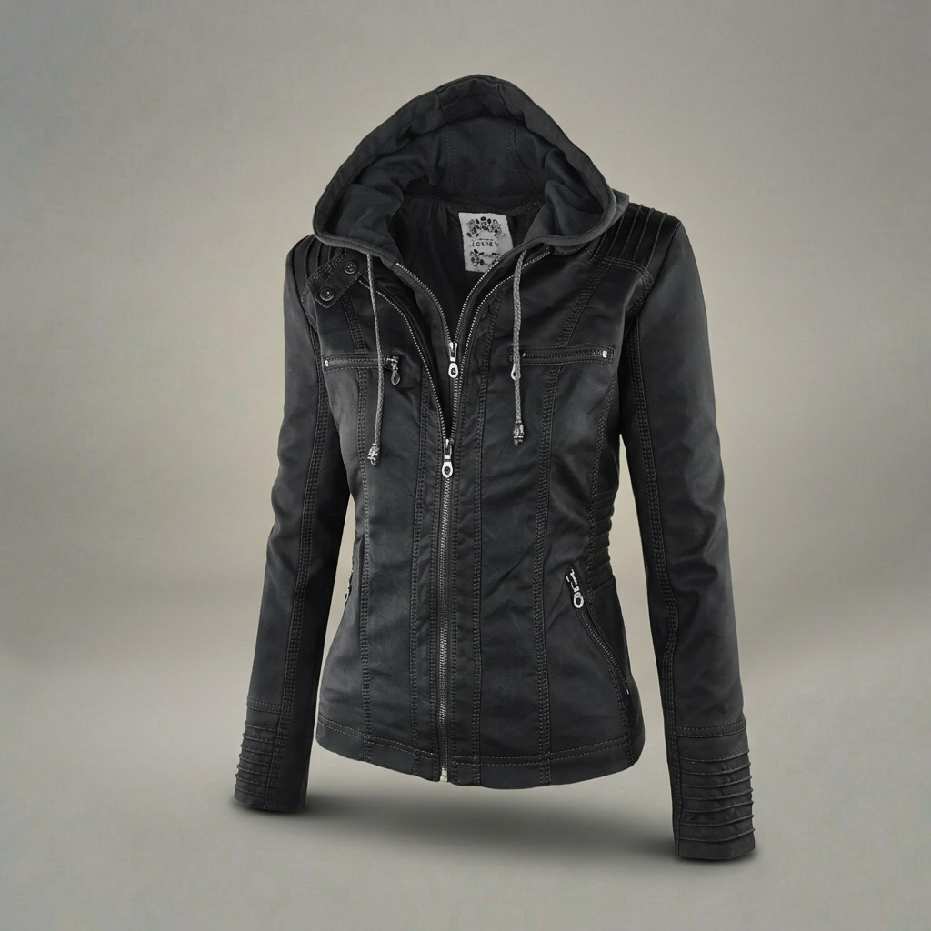 Neleena | Chaqueta Ajustada con Capucha y Cremallera