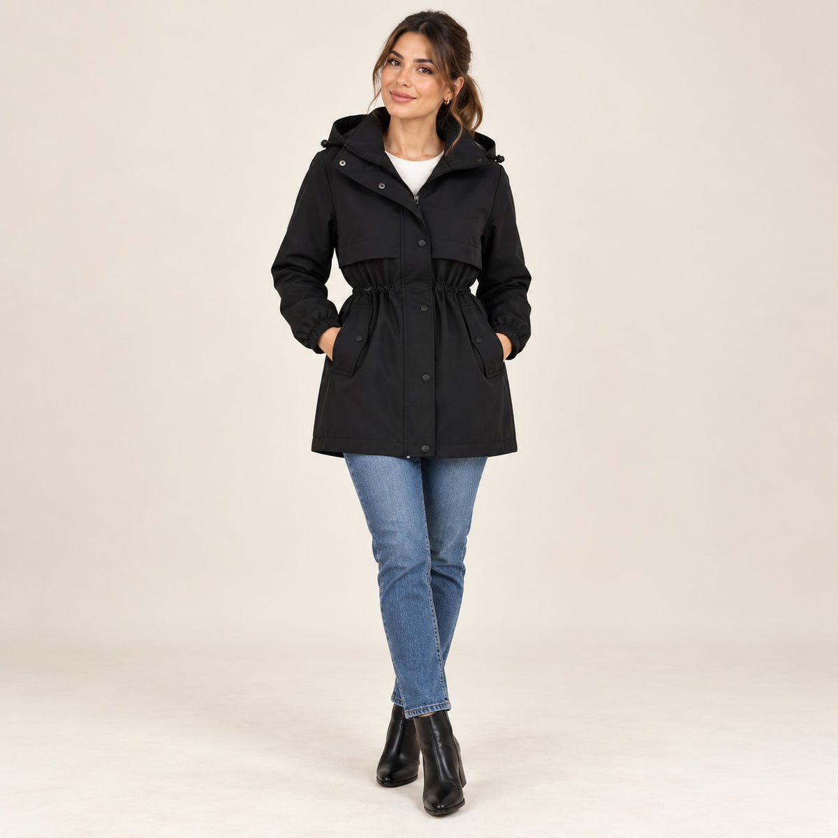 Echoglow | Parka con Capucha y Cintura Ajustable