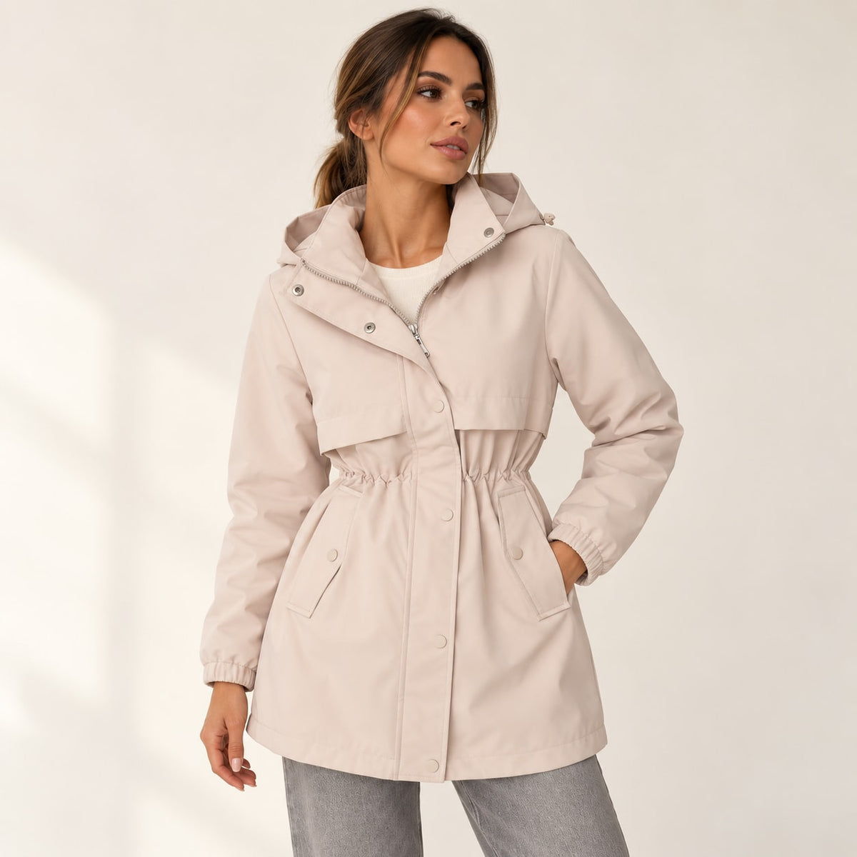Echoglow | Parka con Capucha y Cintura Ajustable