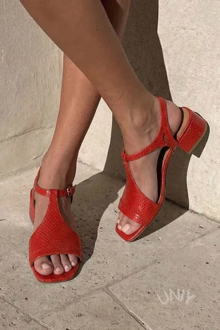 Joice | Sandalias De Tiras Con Tacón Grueso Y Puntera Abierta