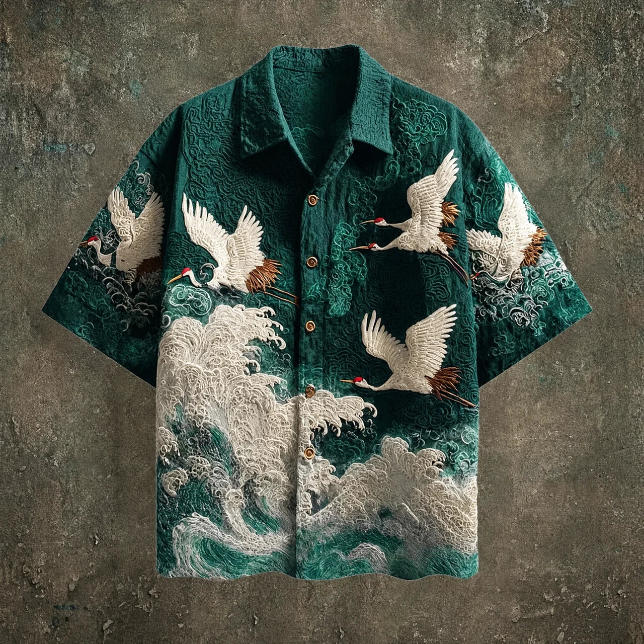 Francis | Camisa de manga corta con estampado de grullas