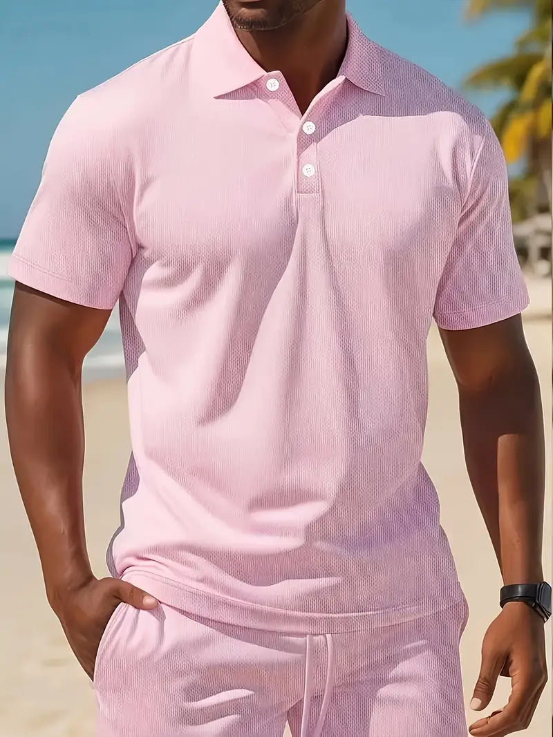 Kelvin | Conjunto De Polo Y Pantalones Cortos Con Textura