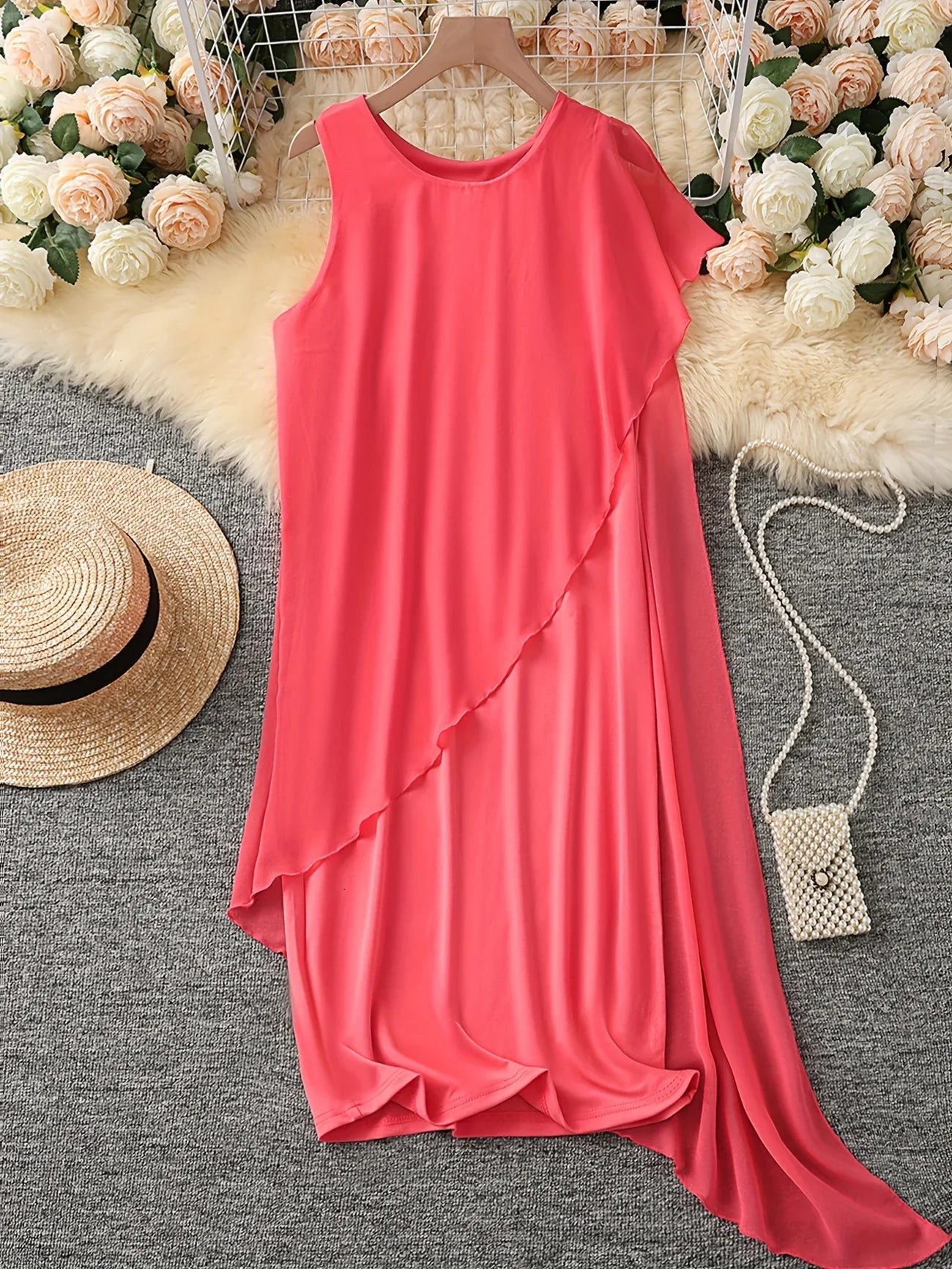 Maren | Vestido Midi Sin Mangas Con Capa